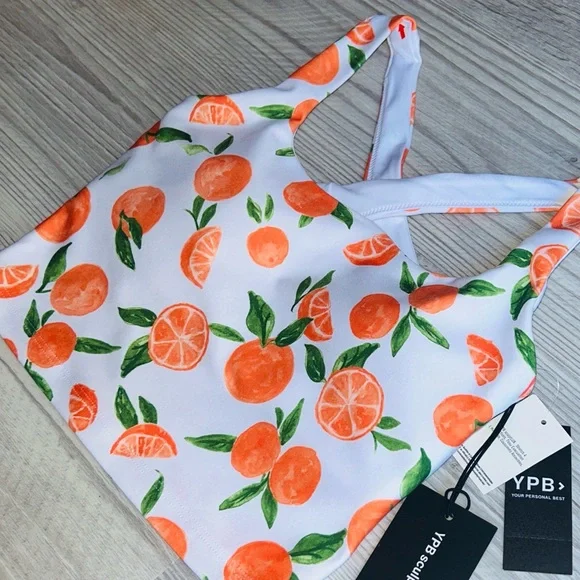 🍊 YPB sculptLUX Strappy-Back Crop Tank Oranges Abercrombie & Fitch XS NWT - Picture 4 of 9